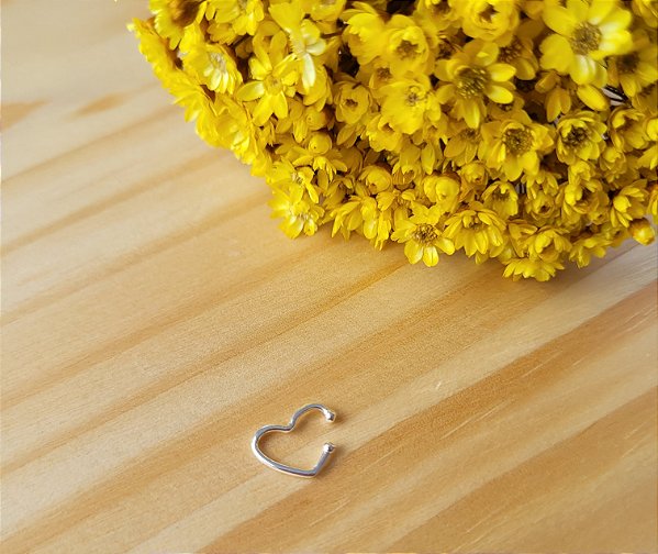 Piercing Fake Coração - Prata 925