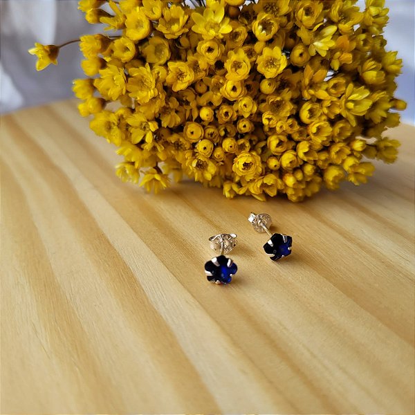 Brinco Zirc. Flor 6 mm - Prata 925