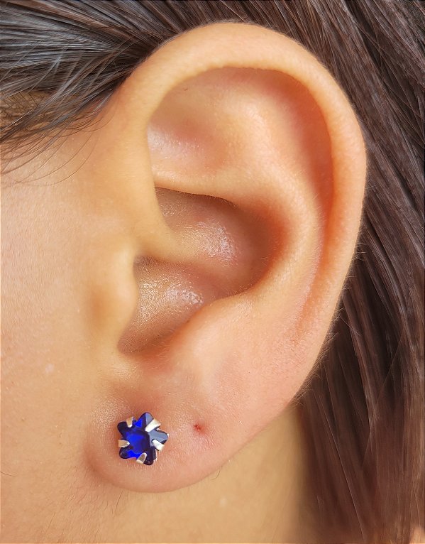 Brinco Zirconia Estrela 6 mm - Prata 925