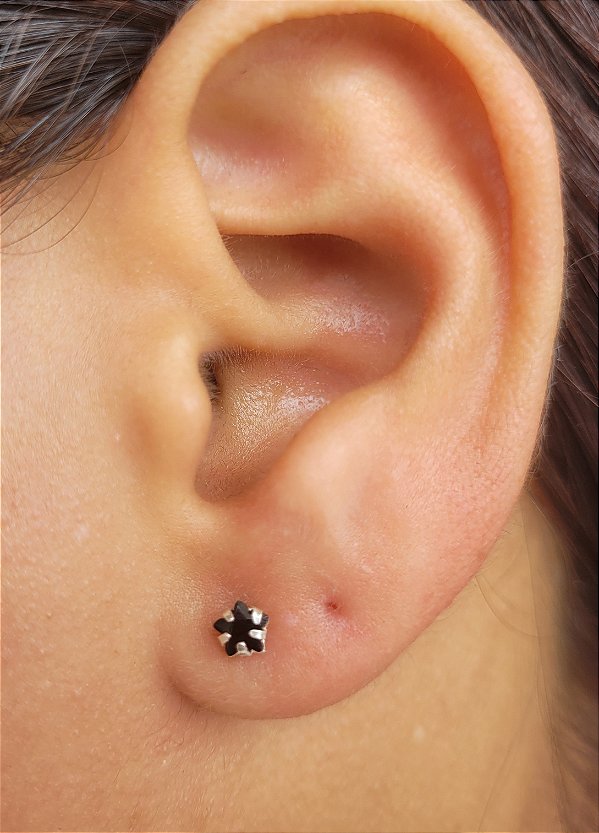 Brinco Zirconia Estrela 4 mm - Prata 925