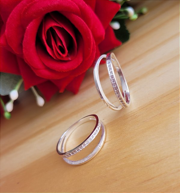 Anel Aparador Duplo - Prata 925