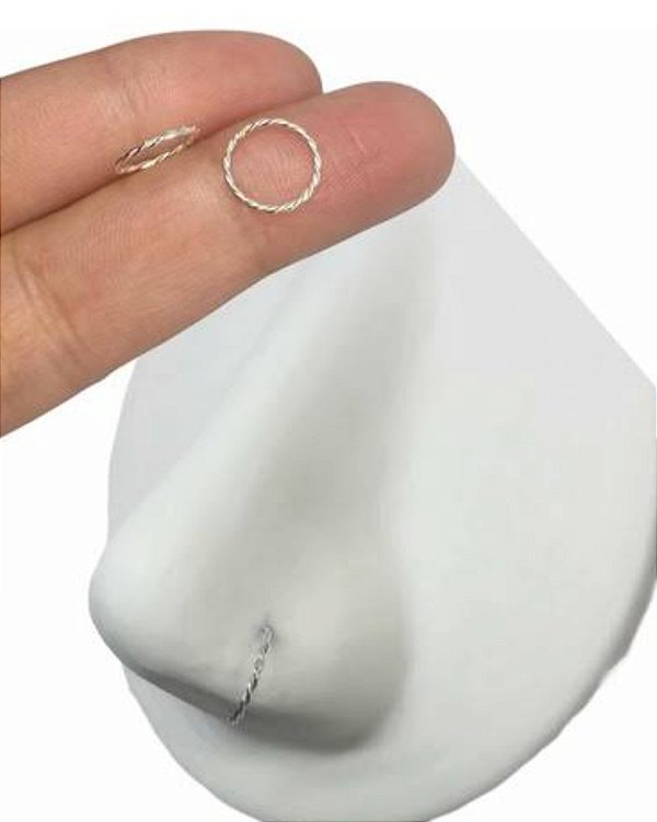 Piercing Nariz Fio Torcido - Prata 925