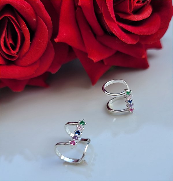 Piercing  Fake Zir. Color -  Prata 925