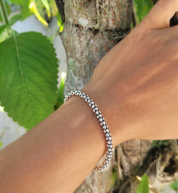 Pulseira Pipoca 4 mm - Prata 925