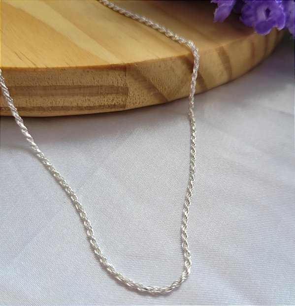 Corrente Cordão Baiano 40 Cm Prata 925