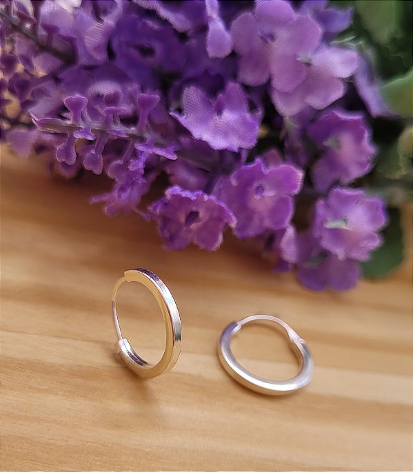 Argola Fio Quadrado 13mm- Prata 925