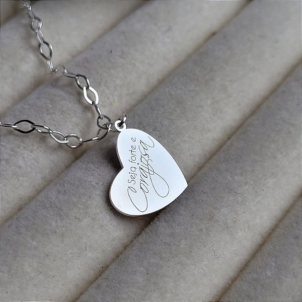 Pulseira Seja Forte e Corajosa -Prata 925