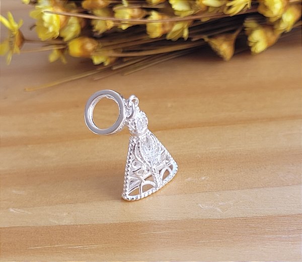 Berloque N. S. Aparecida Vazado - Prata 925