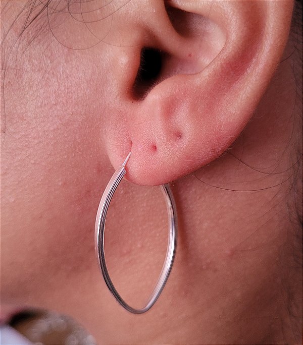 Argola Oval 30 mm - Prata 925