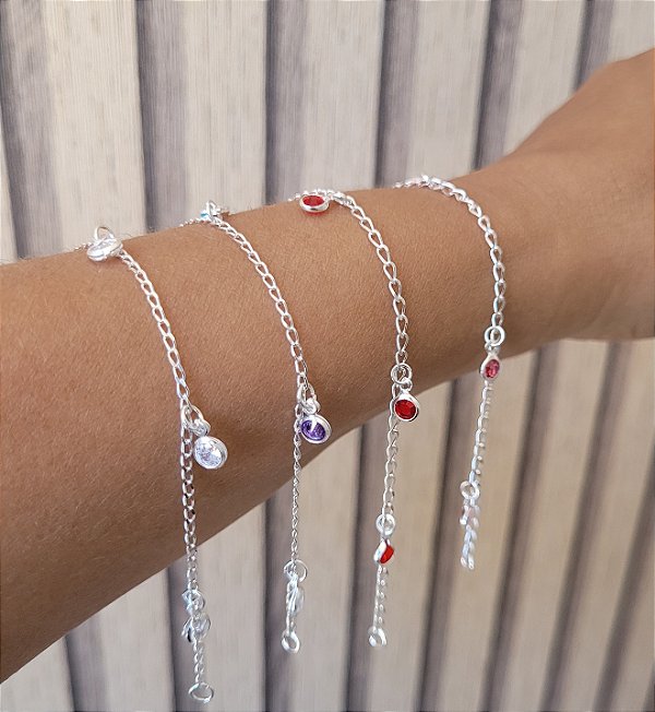 Pulseira Inf. Pingente Pendurado  - Prata 925