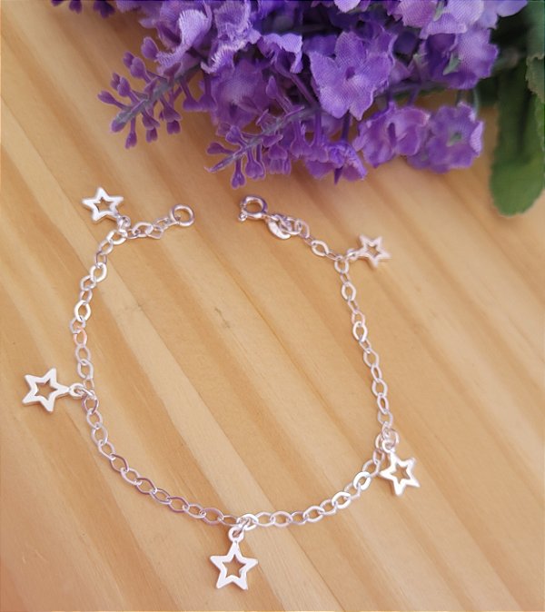 Pulseira Estrela Vazada Maciça - Prata 925