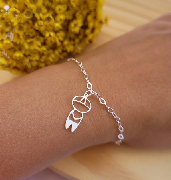 Pulseira Menino Vazado - Prata 925