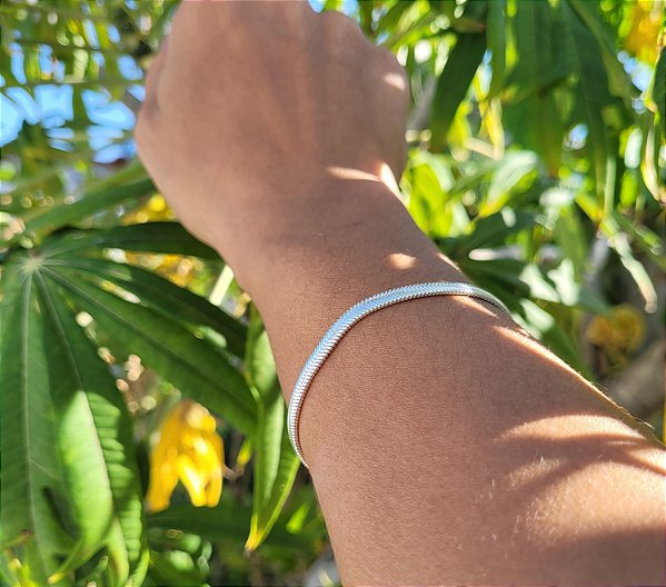 Pulseira Lacraia 4mm - Prata 925