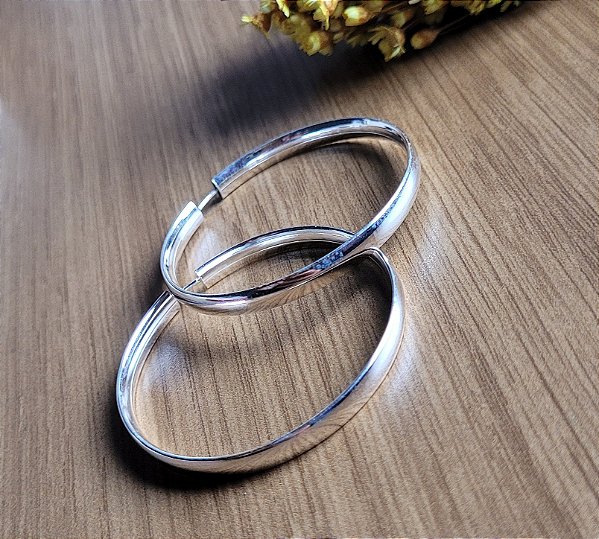 Argola Tubo 41 mm - Prata 925