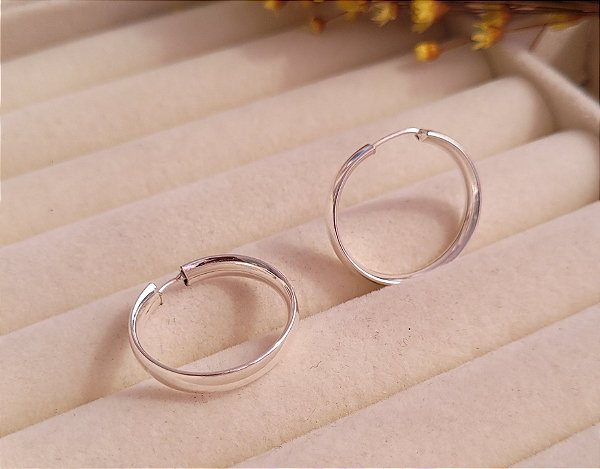 Argola Tubo 21 mm - Prata 925