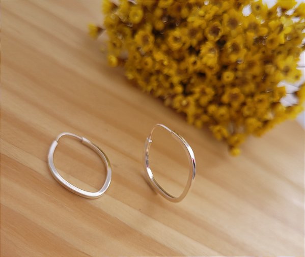 Argola Oval 20 mm - Prata 925