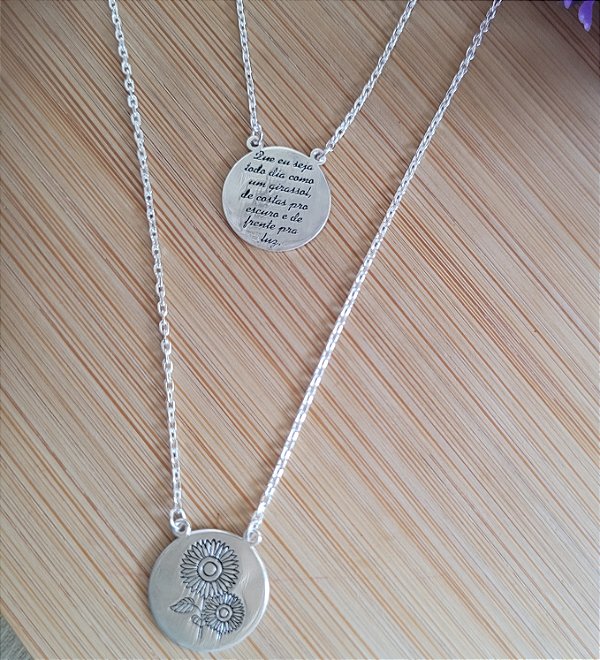 Escapulário Girassol - Prata 925