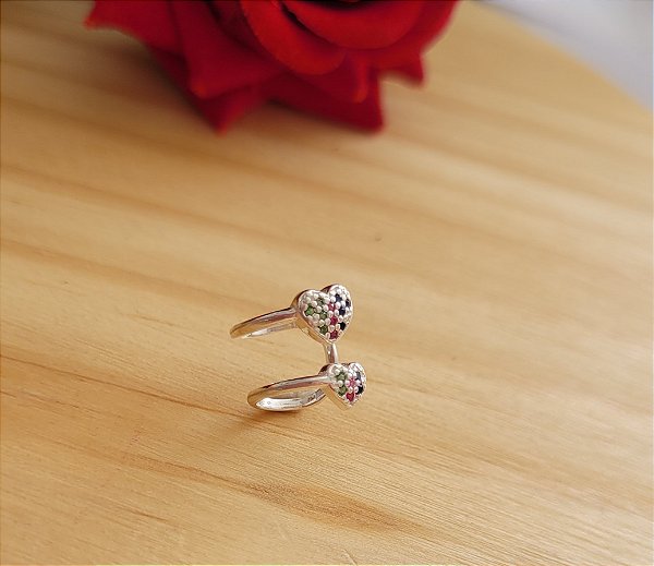 Piercing Corações Fake - Prata 925