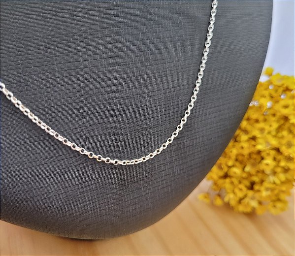 Colar Elo Português  45 cm - Prata