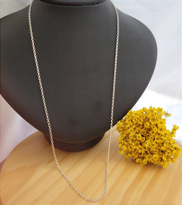 Corrente Elo Português 60 cm - Prata 925