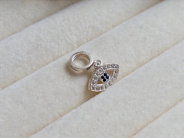 Berloque Olho Grego Cravejado - Prata 925