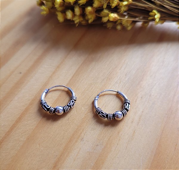 Argola Bali  15mm- Prata 925