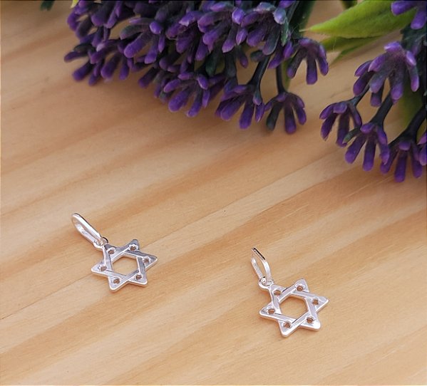 Pingente Mini Estrela de Davi - Prata 925