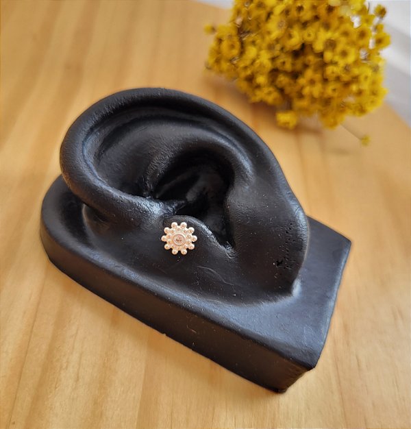 Piercing Flor com Zirconia - Prata 925
