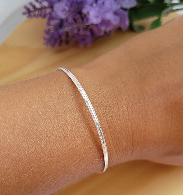 Pulseira Laminada Rígida - Prata 925