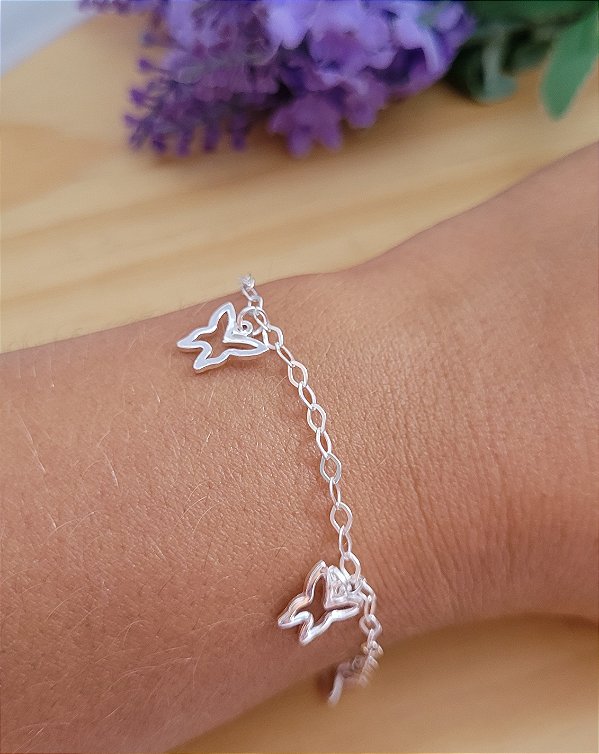 Pulseira Borboleta Vazado - Prata 925