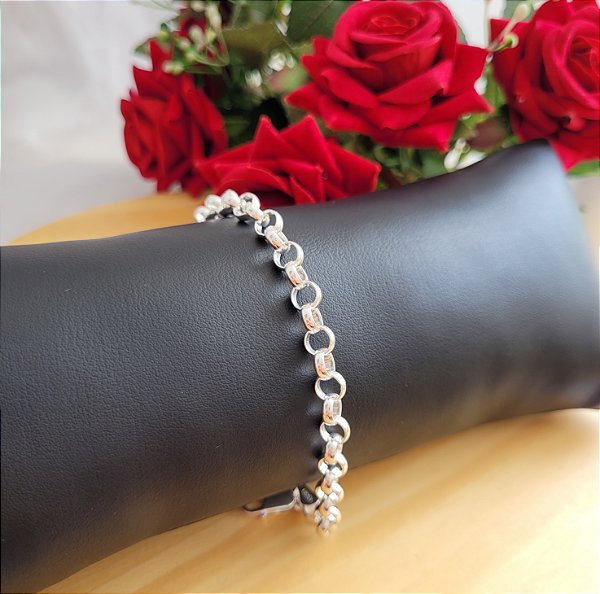 Pulseira Elo Português 6 mm - Prata 925