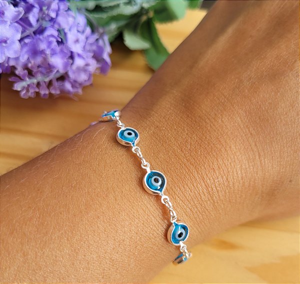 Pulseira Olho grego Murano - Prata 925