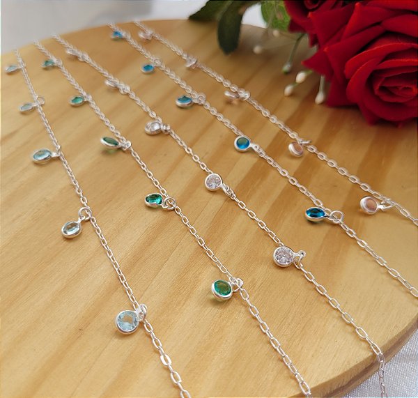 Chocker Zircônias Colors - Prata 925