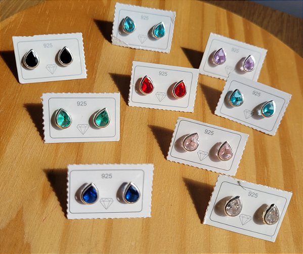 Brinco Gota Embutido 6 mm - Prata 925