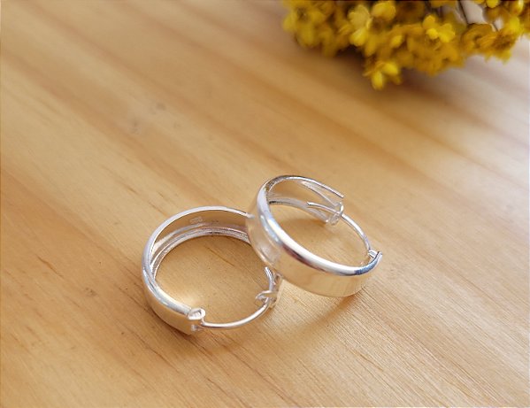 Argola Fio Quadrado Grosso 18mm - Prata 925
