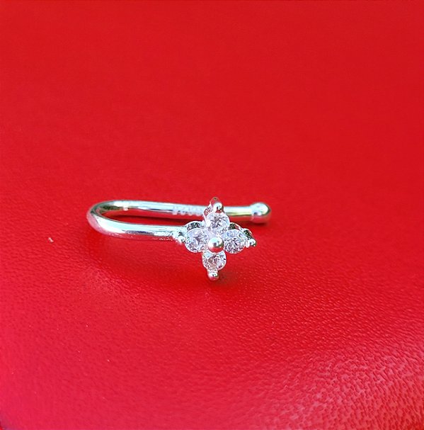 Piercing Fake Flor - Prata 925