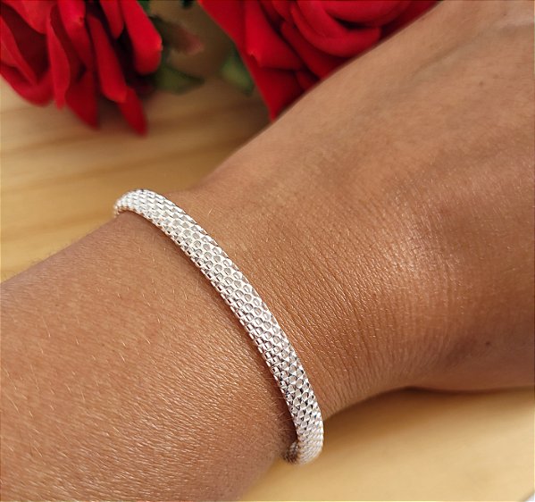 Pulseira Pipoca Oval 4,8 mm - Prata 925