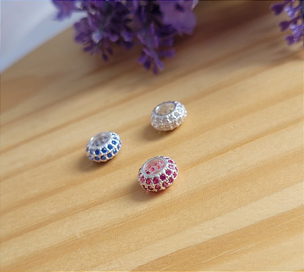 Berloque Separador Zircônias - Prata 925