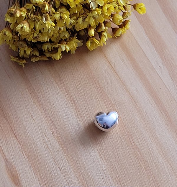 Fecho Pulseira Berloque Coração Liso - Prata 925