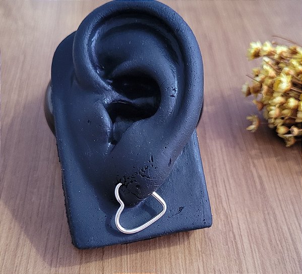 Argola Coração 15 mm - Prata 925