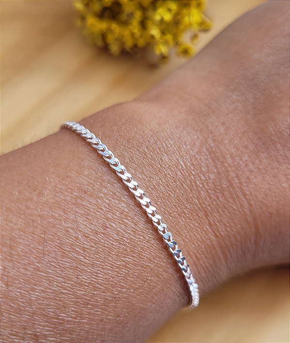 Pulseira Grumet infantil - Prata 925