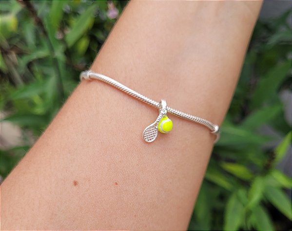 Berloque Raquete e bola Tênis - Prata 925