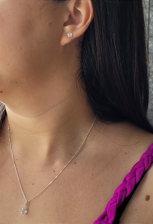 Conjunto Ponto de luz Redondo - Prata 925