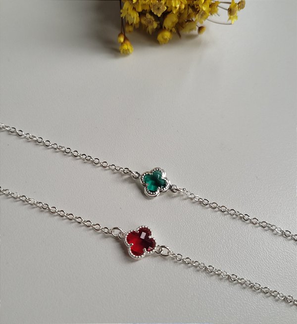 Pulseira Trevo Murano - Prata 925