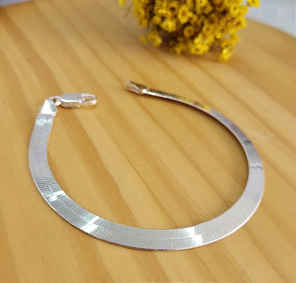 Pulseira Laminada  5 mm - Prata 925