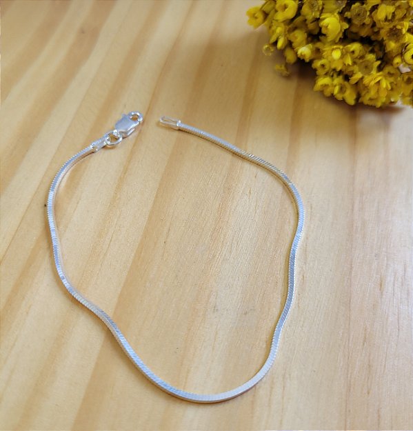 Pulseira Rabo de Rato Quadrada - Prata 925