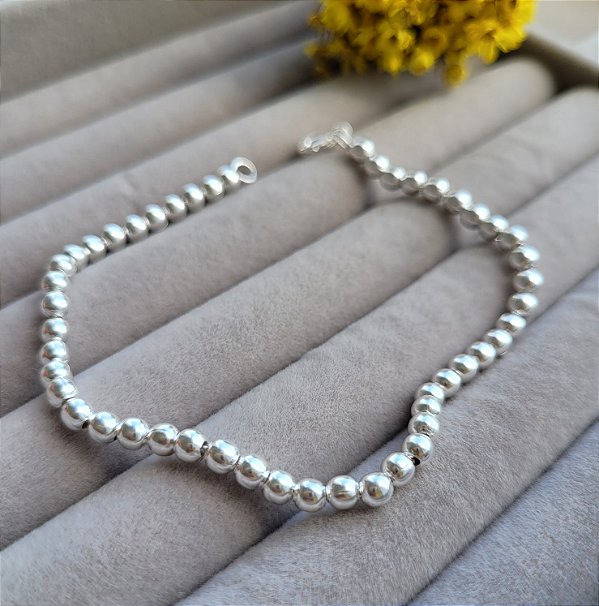 Pulseira Bola 3,5mm - Prata 925