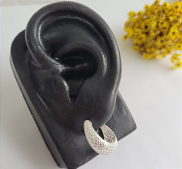 Brinco Gota Tela- Prata 925