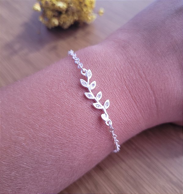 Pulseira Ramo com zircônia - Prata 925