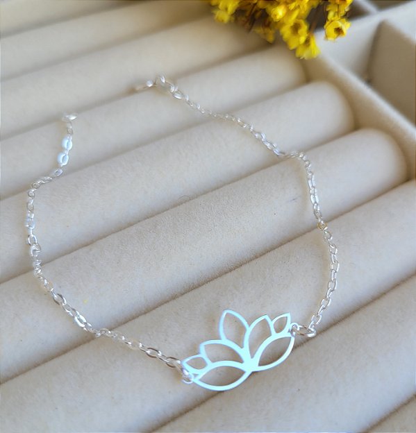 Pulseira Flor de Lótus - Prata 925